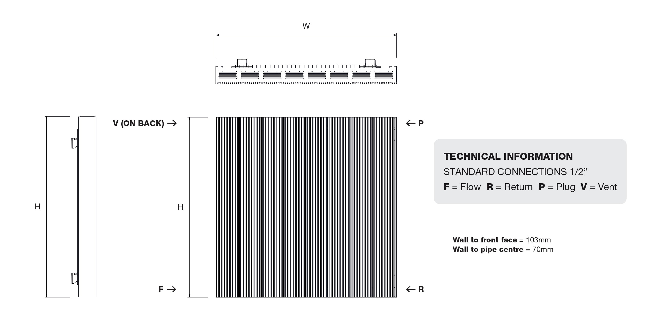 Galena Horizontal Aluminium Radiator