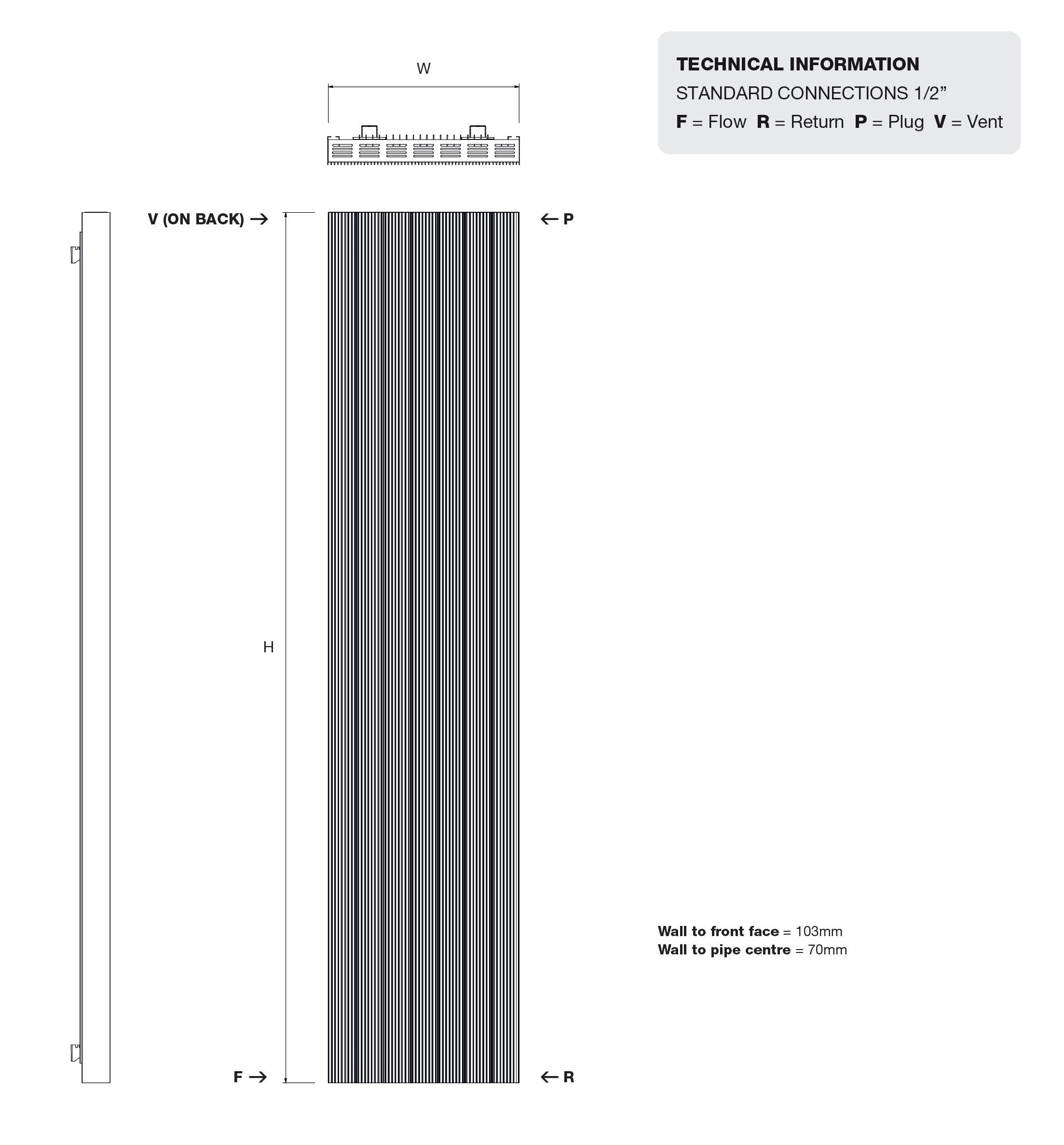 Galena Vertical Aluminium Radiator