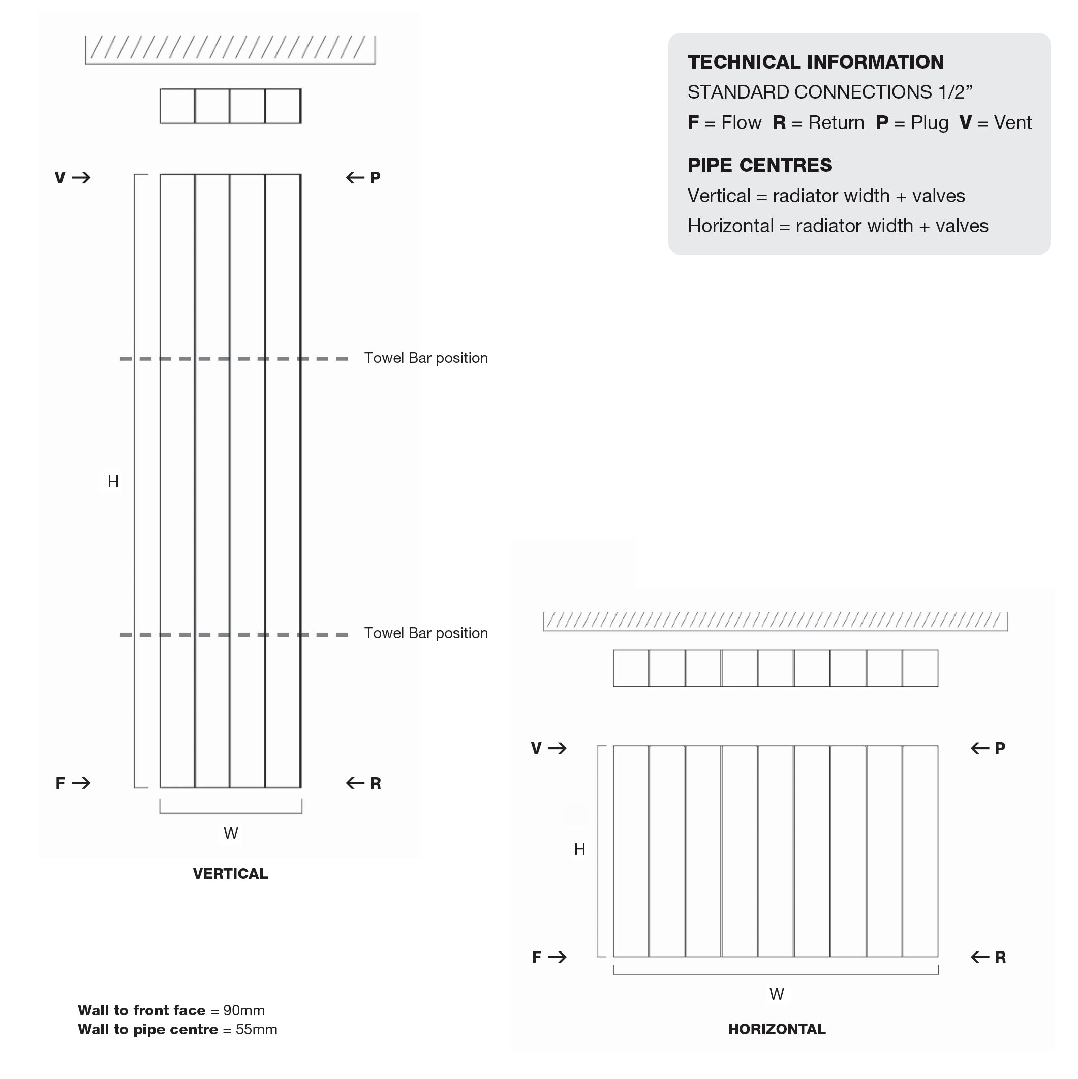 Vela Aluminium Horizontal Radiator