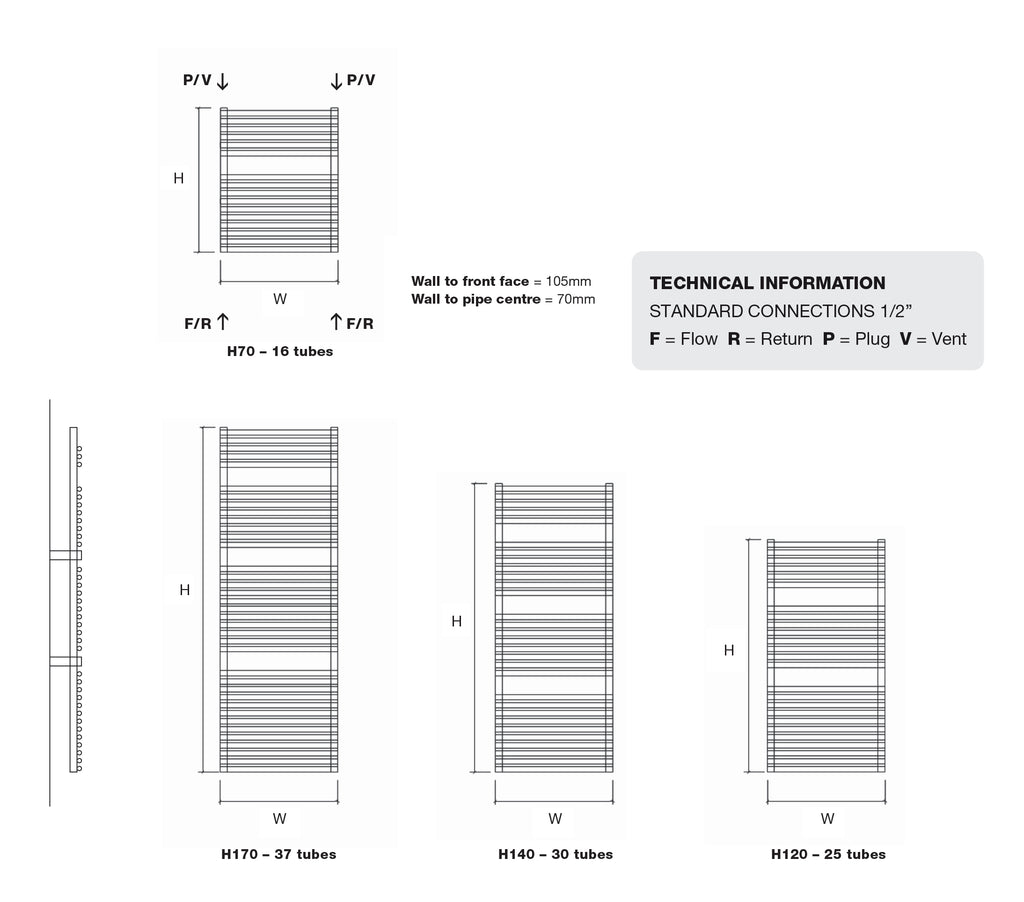 Vulcano Steel Towel Rail